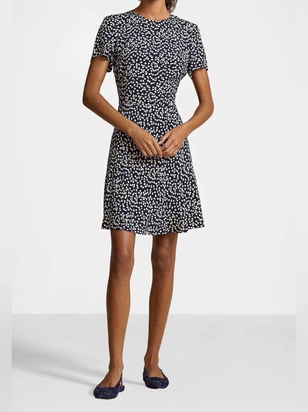Ralph Lauren Black And White Floral Lightweight Summer Dress Size 8